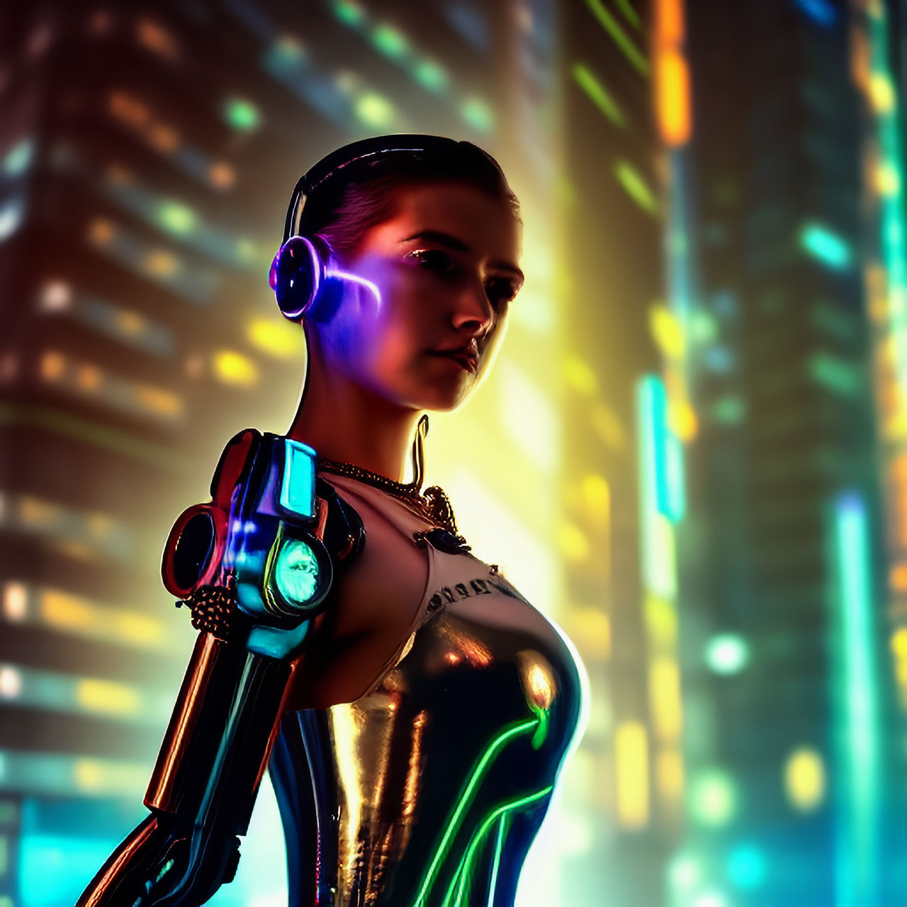 Android Lady Android Lady robot in Futuristic Cityscape by ZackMacks on DeviantArt