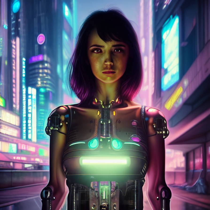 Human-like android in Cyberpunk city by ZackMacks on DeviantArt