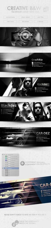 5 black and white Creative Facebook Cover