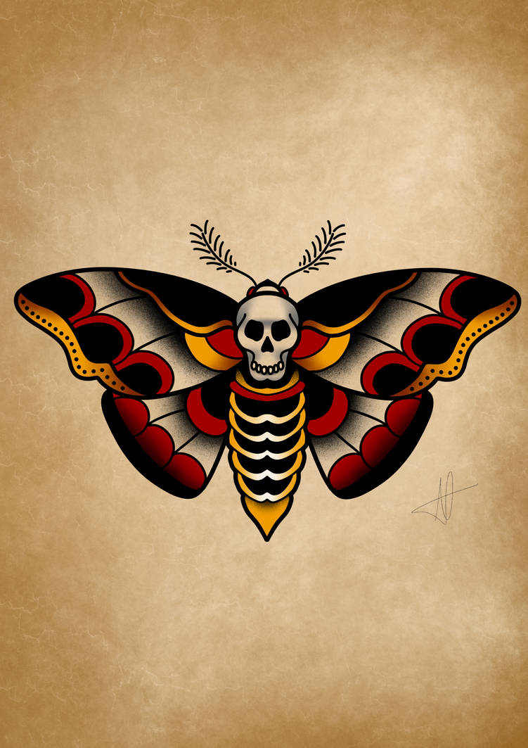 Traditional Death Moth Digital Art Design by AbbysArtPortfolio on ...