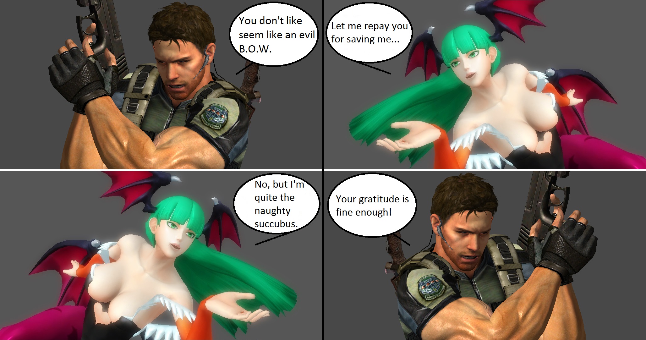 Injustice: Chris Redfield vs Morrigan Aensland