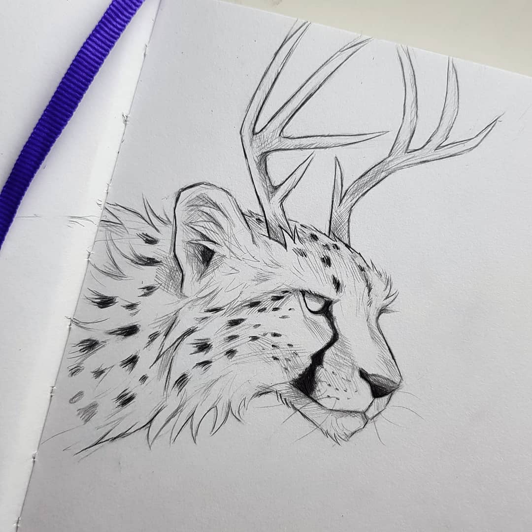 cheetah with antlers 