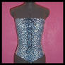 Blue Lace Leopard Corset Top