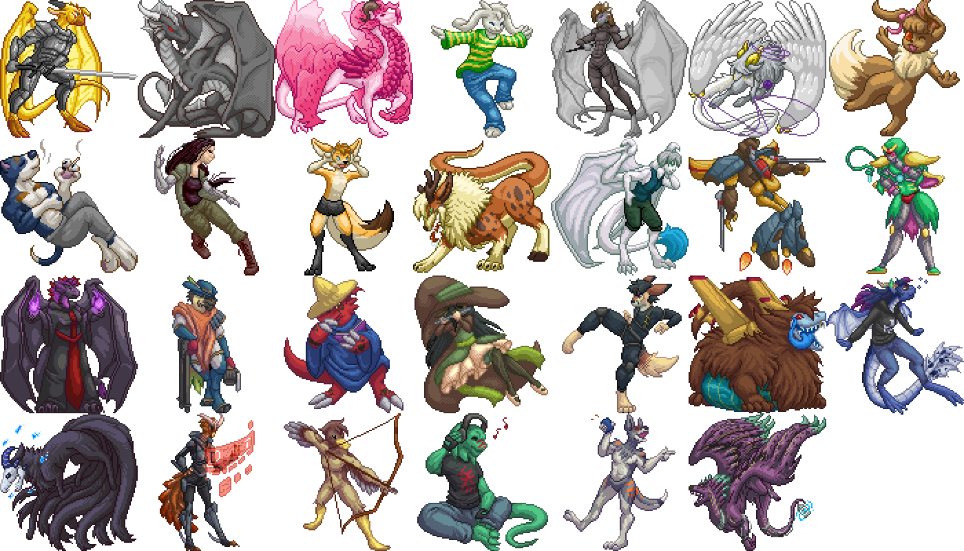 Pixel Character Collection by armaina