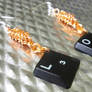 Peach Keyboard Earrings