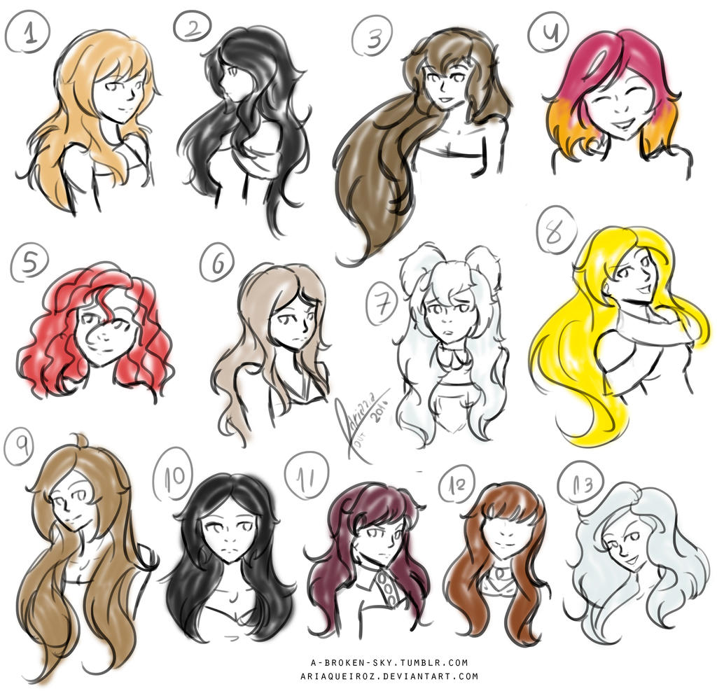 The girls with loose hair - RWBY OC by AriaQueiroz on DeviantArt