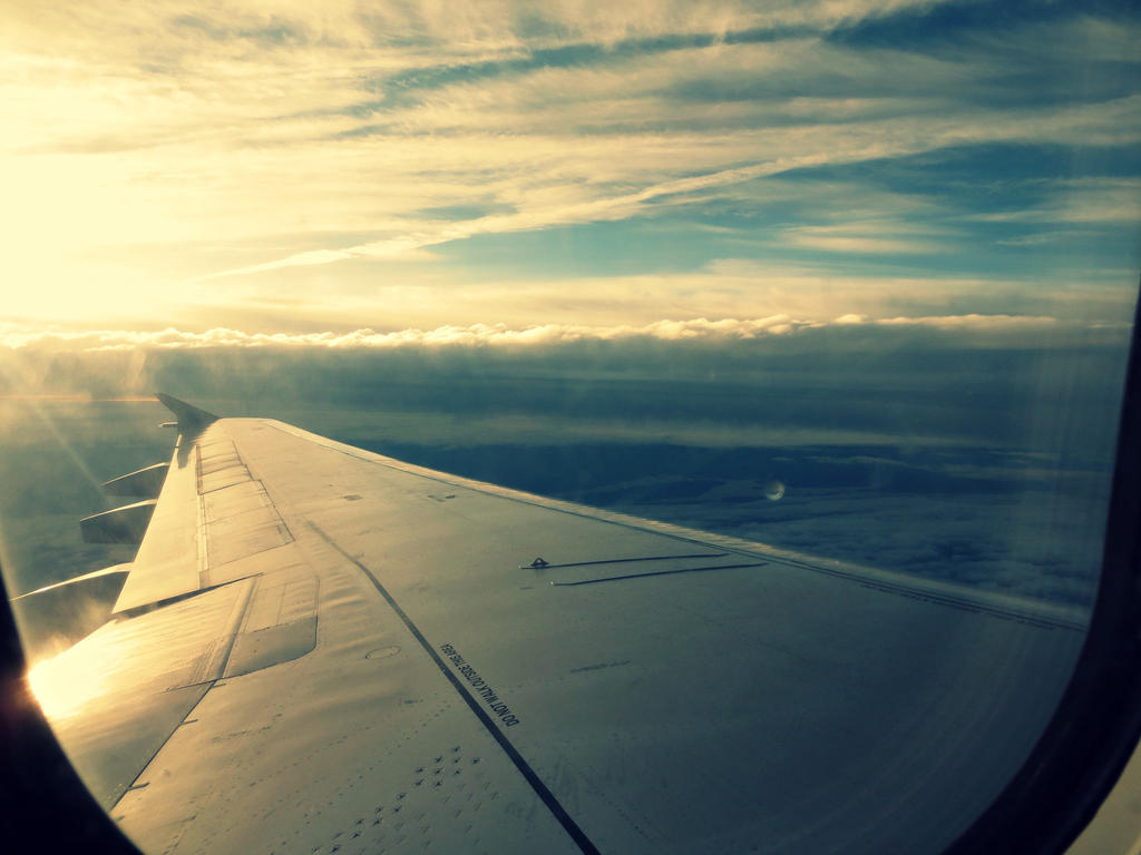 Plane ride sky