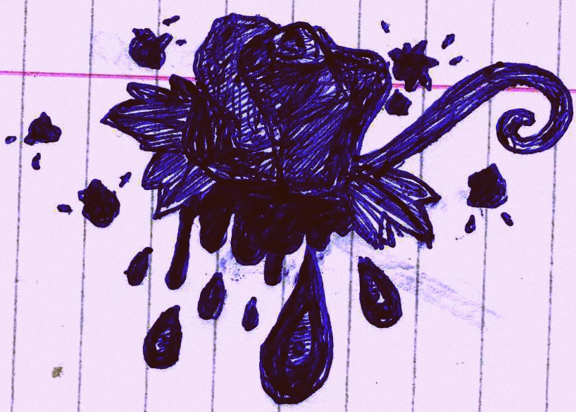 Splattered rose doodle