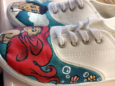 Custom Painted Shoes - Ariel and Her Prince Eric 4