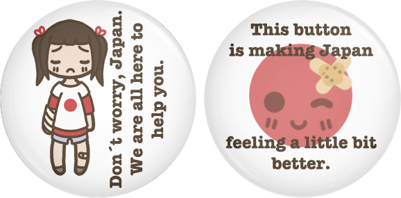 'Helping Japan' Button Set