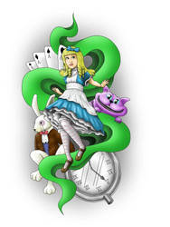 Alice in Wonderland tattoo design