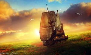 Fantasy ship by CharllieeArts Fantasy ship by CharllieeArts