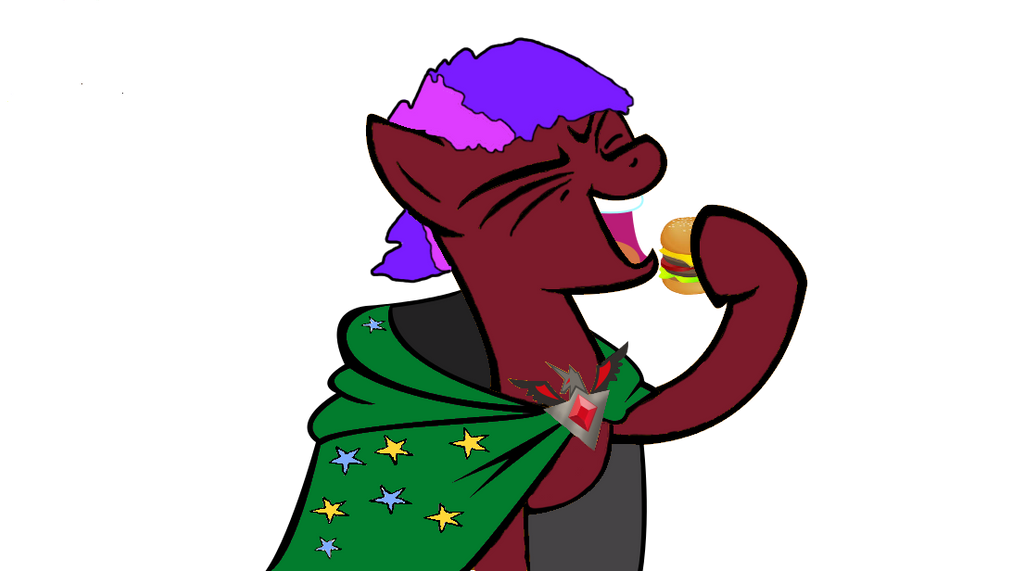 My OC eating a burger