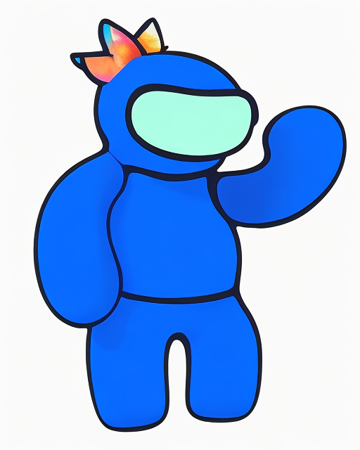 BLUE FROM ROBLOX RAINBOW FRIENDS in AMONG US - How to draw Blue 