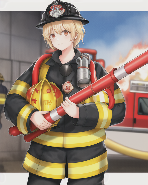 Firefighter anime girls