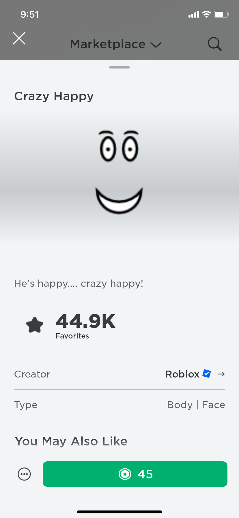 happy face - Roblox