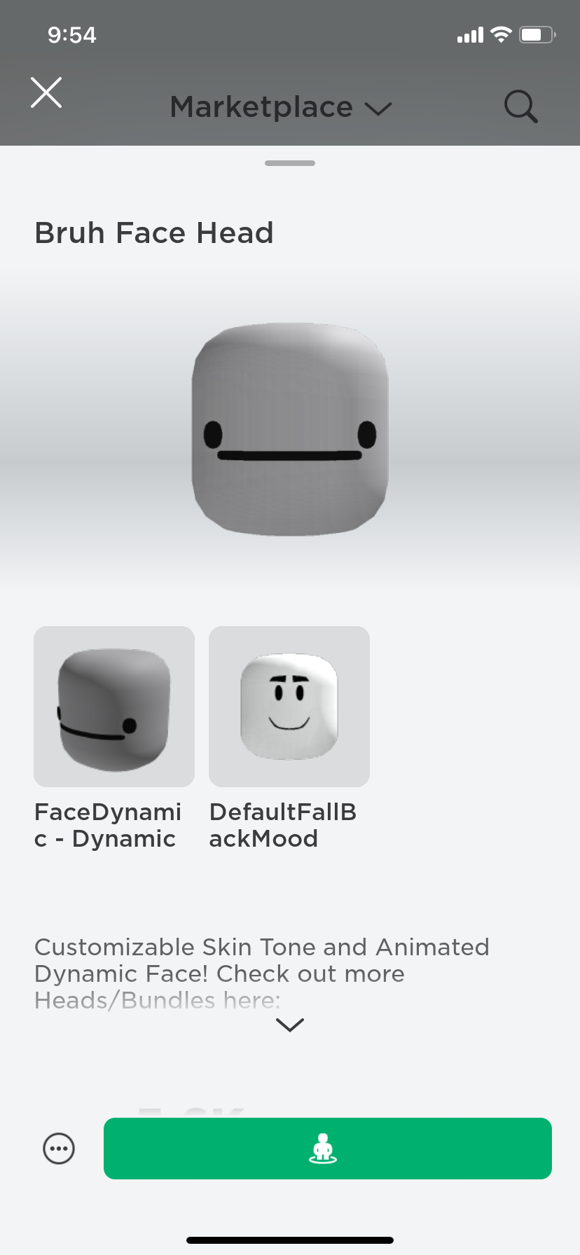 Bruh Face Head - Roblox