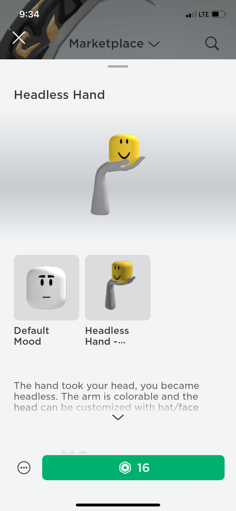 Headless Hand - Roblox