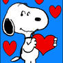 Snoopy holding heart 