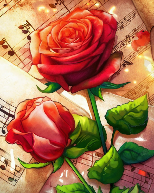 Rose High Note Roses on music notes 2 by Haros98 on DeviantArt