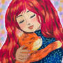 Girl and her cat