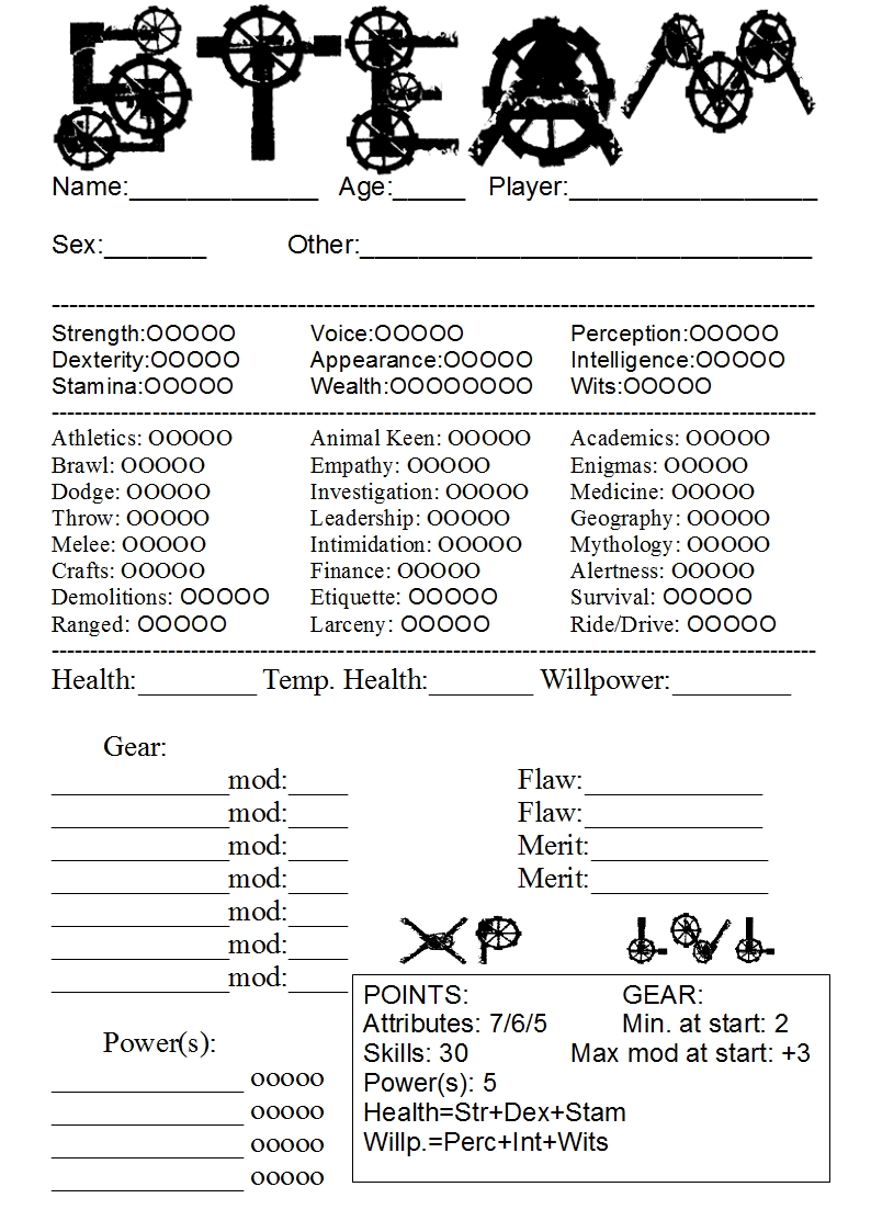 RPG Character Sheet 3