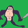 precious gorilla with a sword