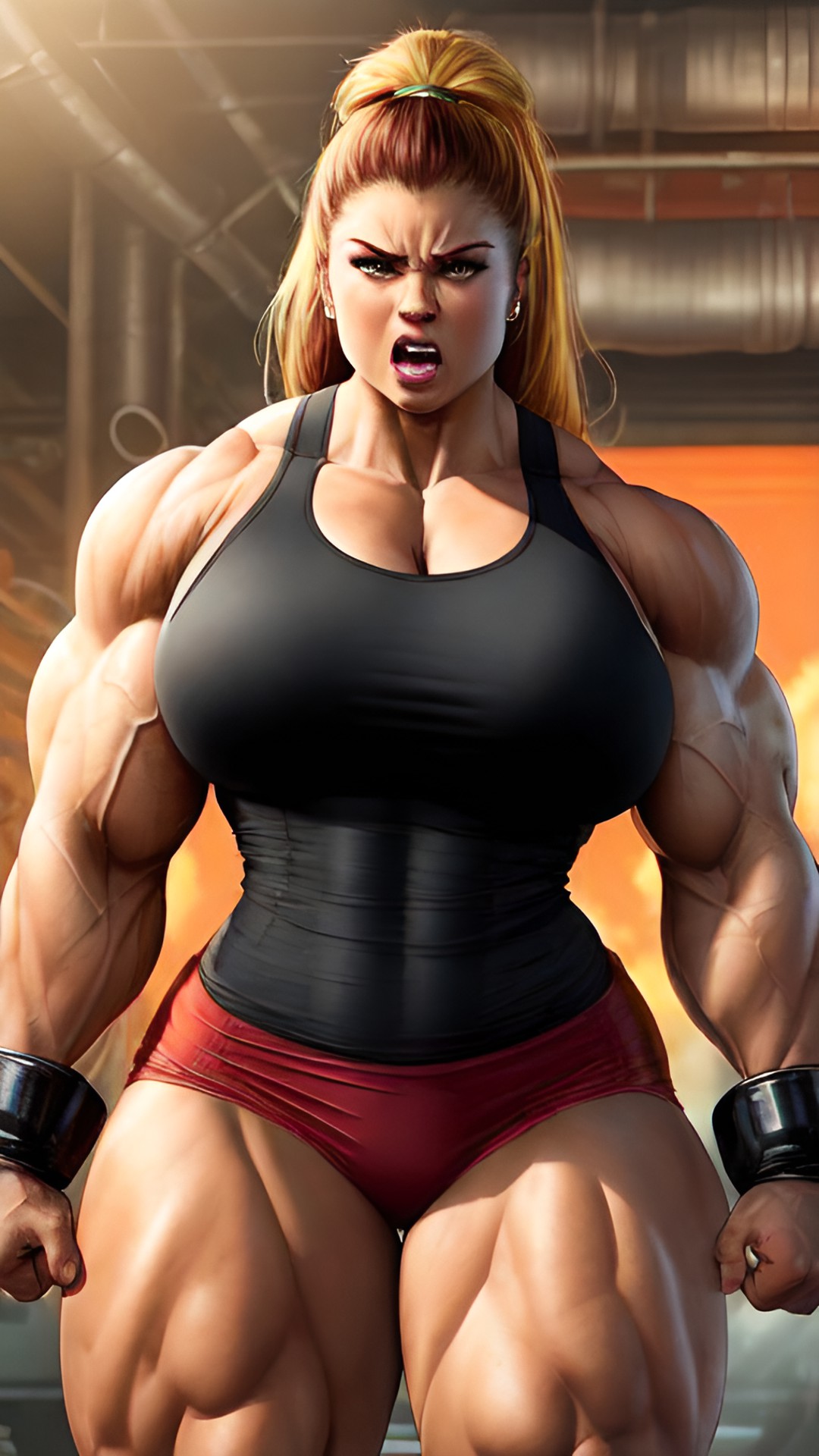 Annoyed Muscle Lady by box2440 on DeviantArt