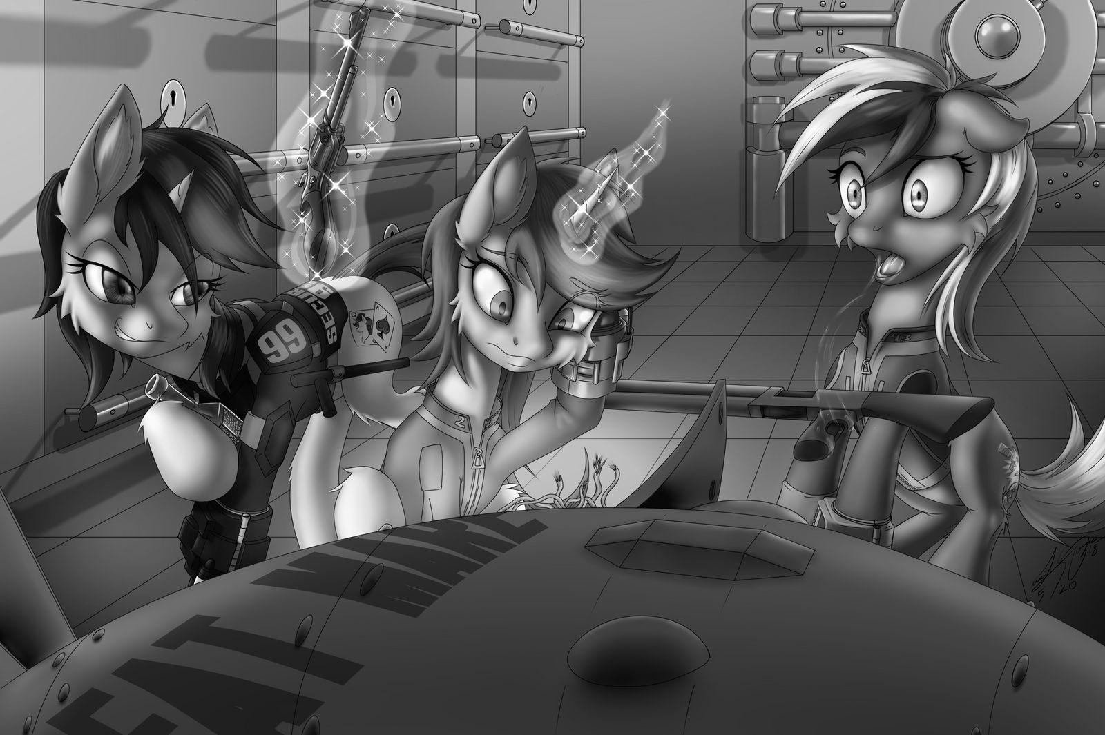 Fat Fallout Deviantart Fallout Equestria - Fat Mare Greyscale by Ravvij on DeviantArt
