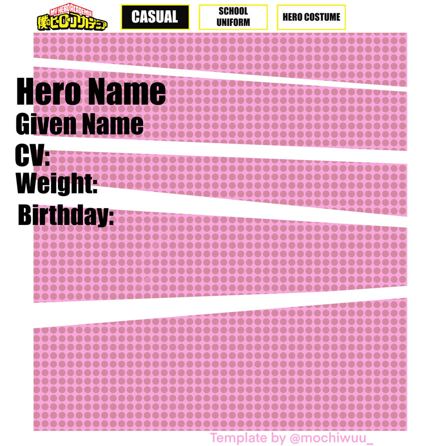 FreetoUse My Hero Academia OC Template by m0chiwuu on DeviantArt