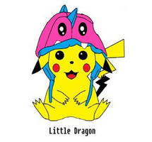 Pikachu Wearing A dragon hat