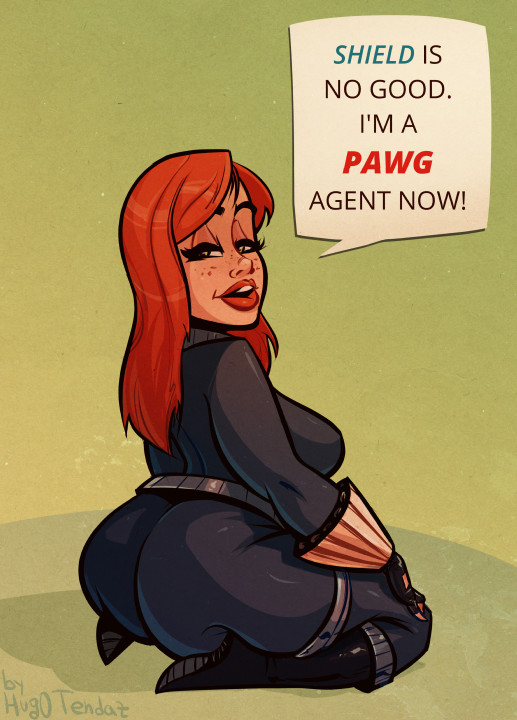 Black Widow - PAWG - Cartoon PinUp.