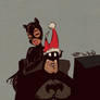 Batman and Catwoman - Holidays Cartoon PinUp - WIP