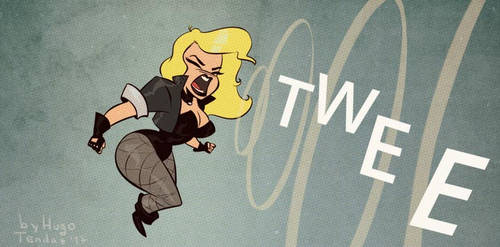 Black Canary - Cartoony PinUp + Speeddrawing Video by HugoTendaz