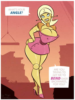 Angelyne - Bend - Cartoon PinUp Commission