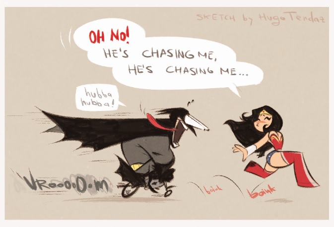 Batman and Wonder Woman - The Chase - Sketch