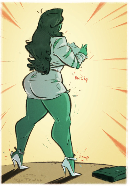 She-Hulk - Legally Green - Cartoon PinUp Sketch