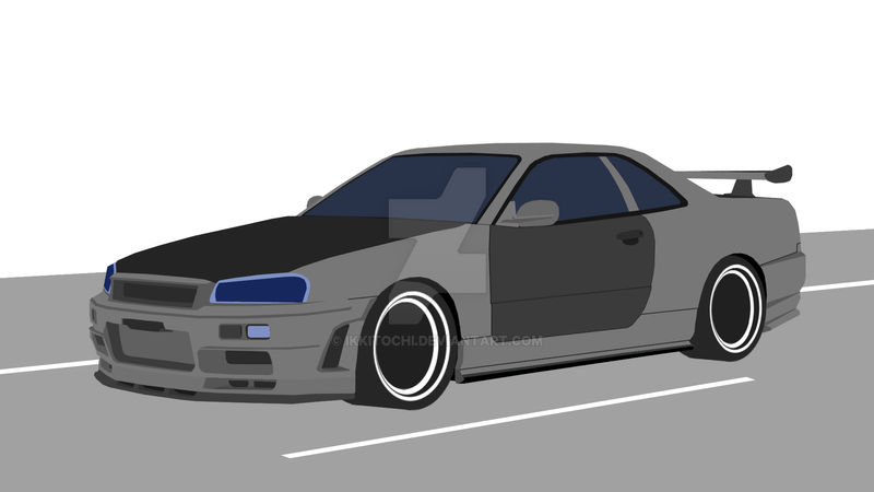 R34 GT-R vector by ikkitochi on DeviantArt