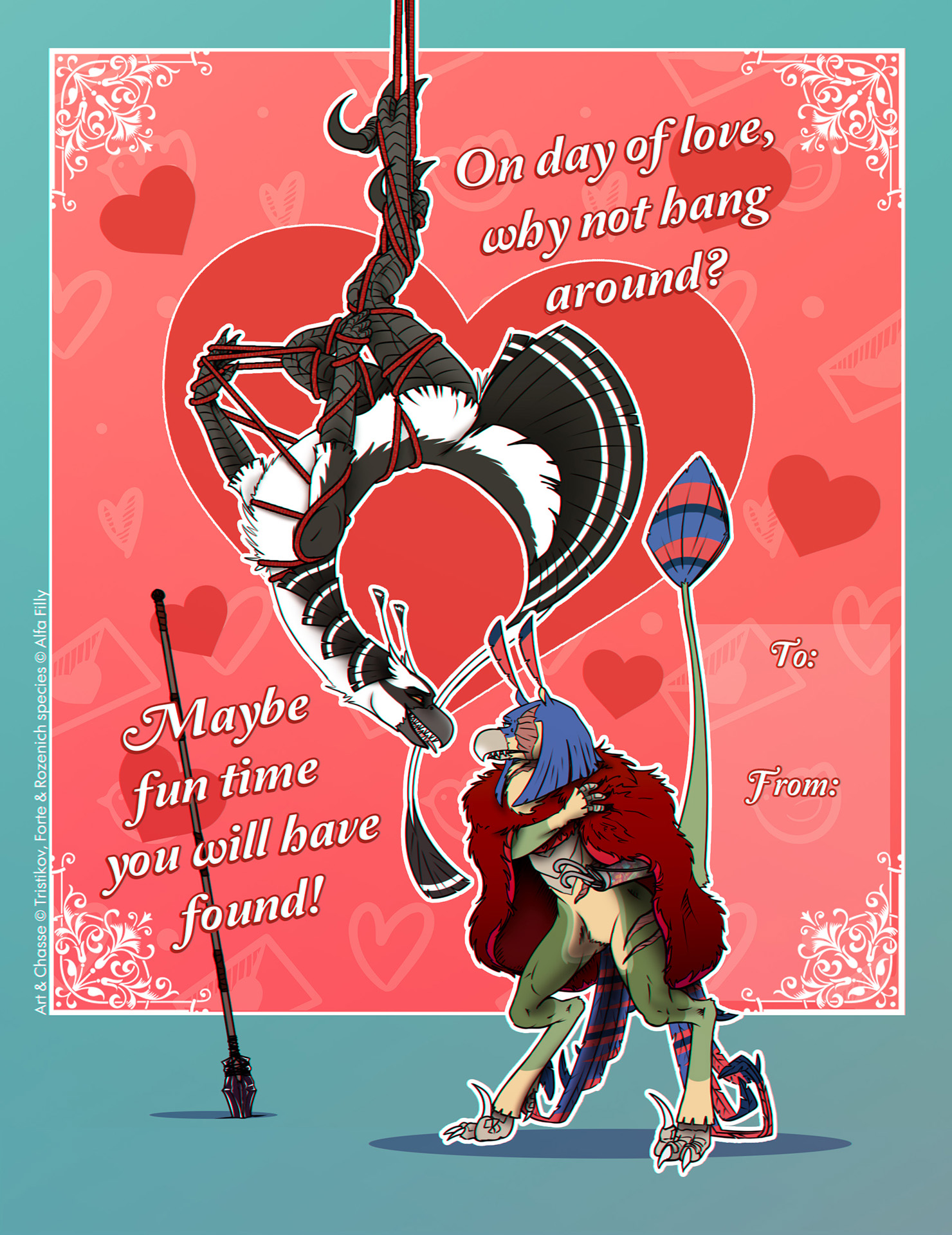 Suspended Raptor Valentine