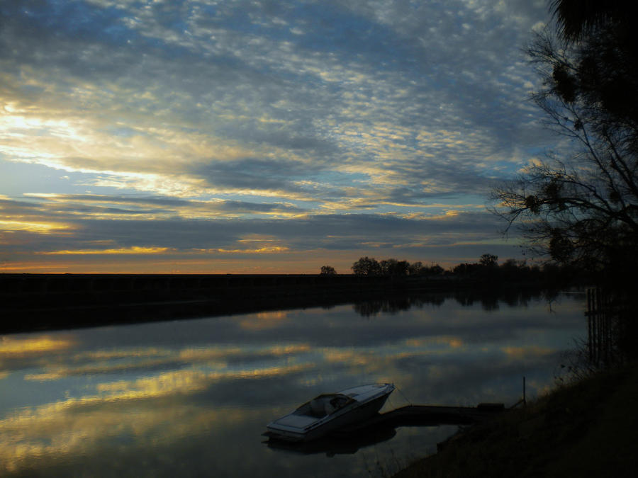 Lonely Boat Friendly Clouds