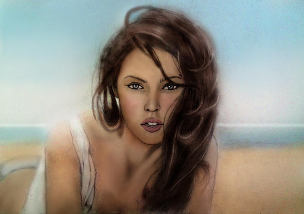 Meganfox Beach Painting