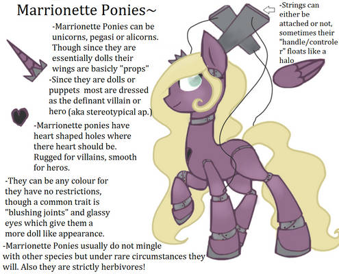 New Species! Marrionette Ponies~ (Open Species)