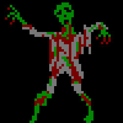 Pixel Art Study of Zombie within Four Colors
