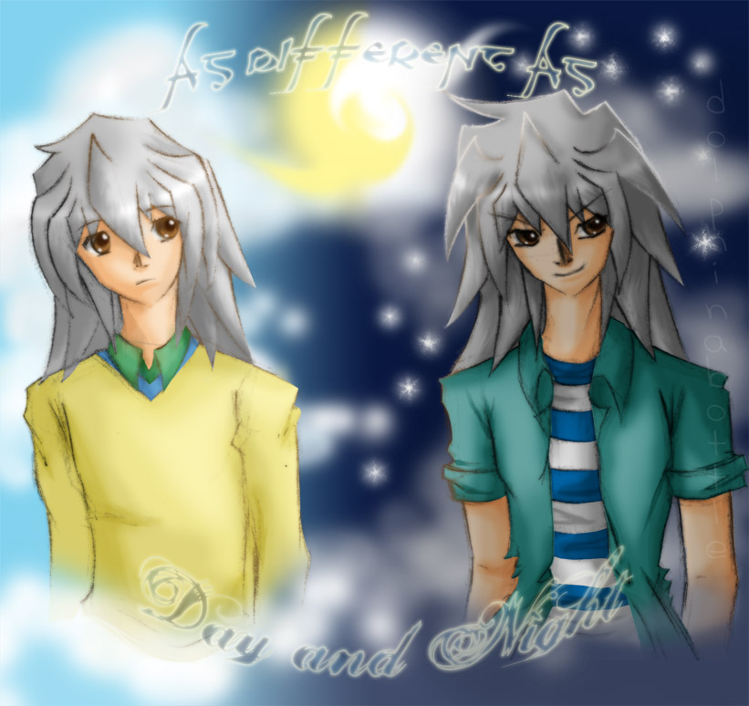 Bakura and Ryou-Night and Day