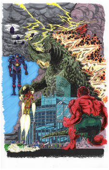 Godzilla at Wondercon red hulk version