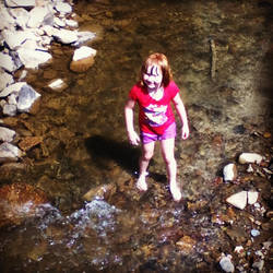 emma in the creek