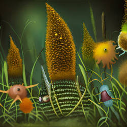DreamUp Creation Pollen cells and dust bugs
