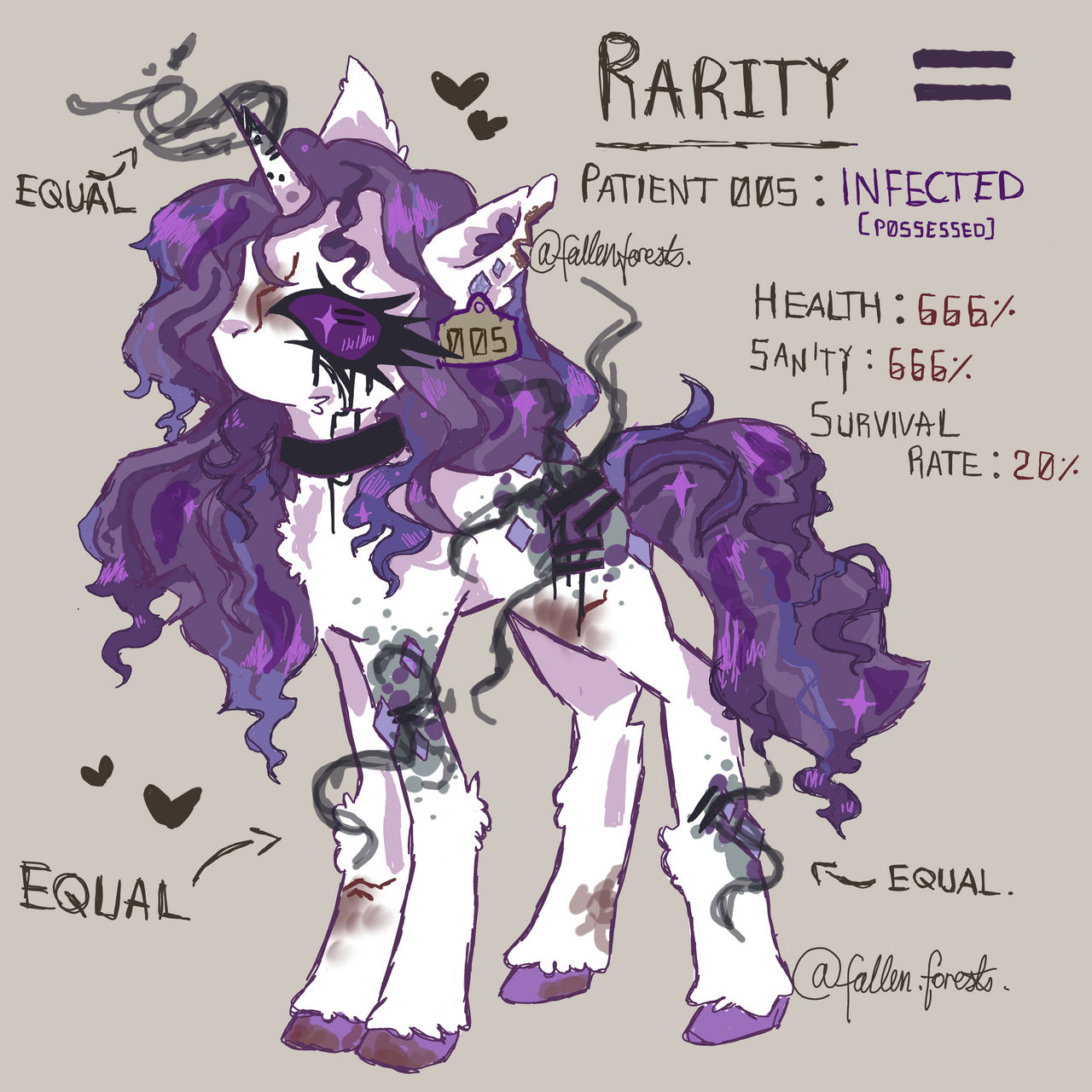 Infected Rarity RARITY // MLP INFECTION SERIES by Fal1enF0rest on DeviantArt