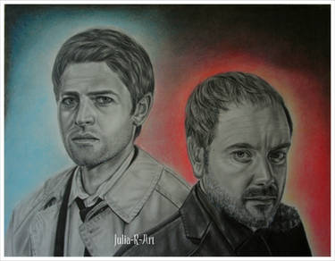 Castiel and Crowley. Supernatural.