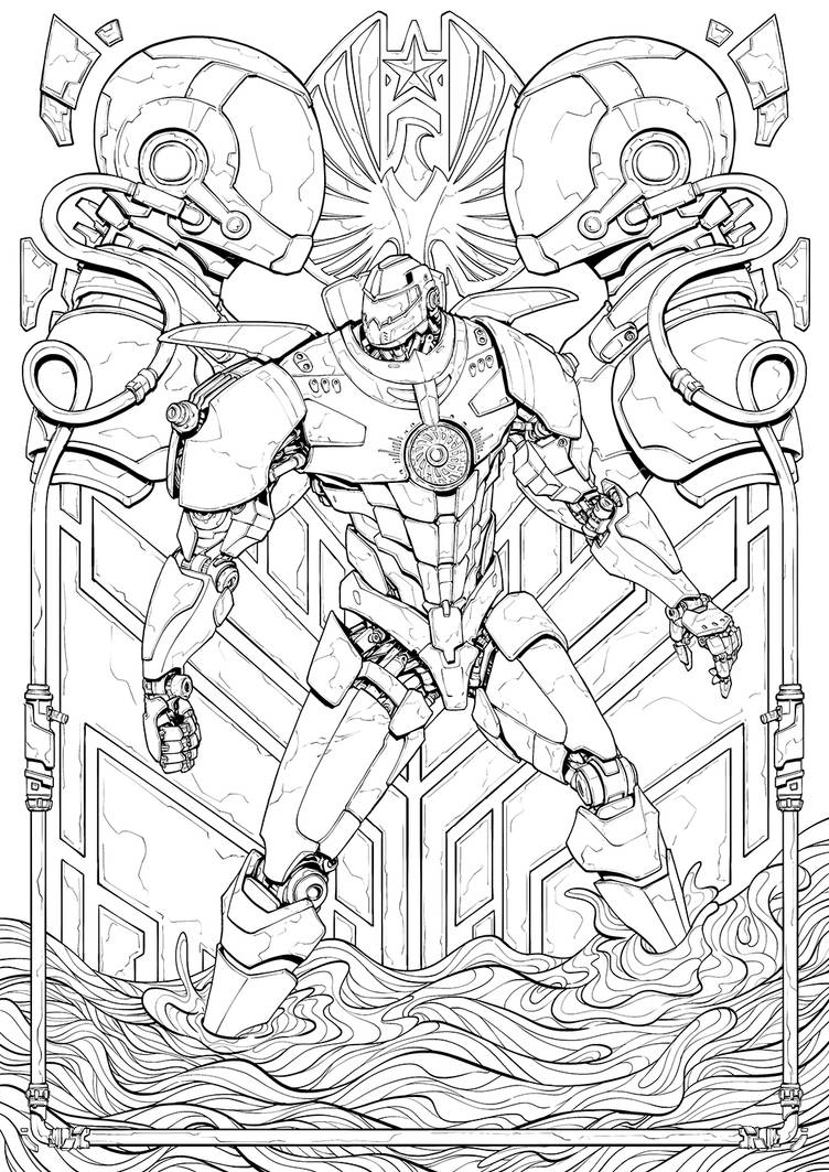 Pacific Rim - Fan Art Poster (Line Art) by route345 on DeviantArt